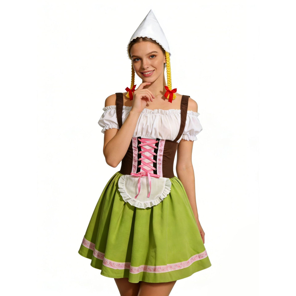 Women's Oktoberfest Dirndl Set, Dirndl dress with apron and pointed hat