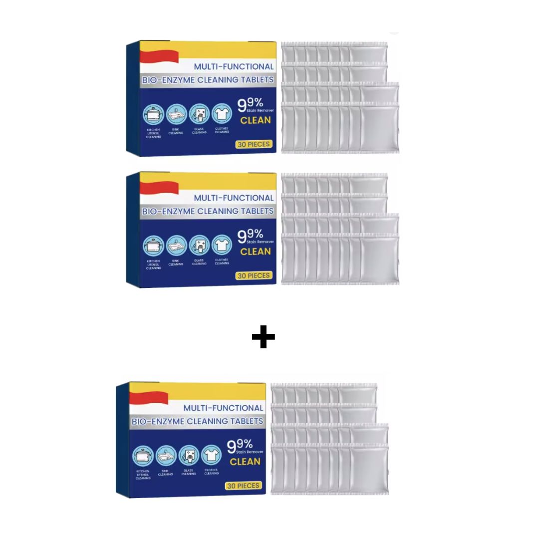 TotalClean Bio-Enzyme Cleaning Tablets, Multi-Action Stain Remover