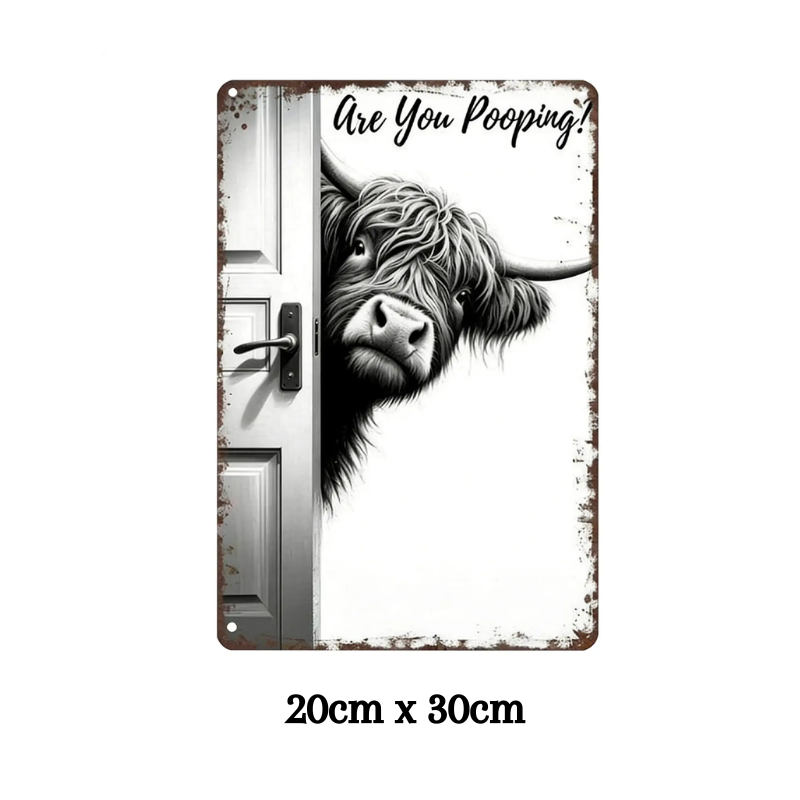 CowFrame – Funny Rustic Highland Cow Picture Frame Sign