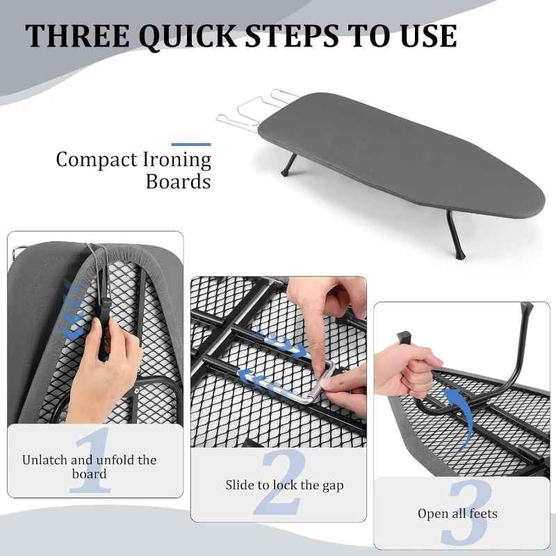 IroningBoard Foldable Ironing Board, Heat-Resistant Compact