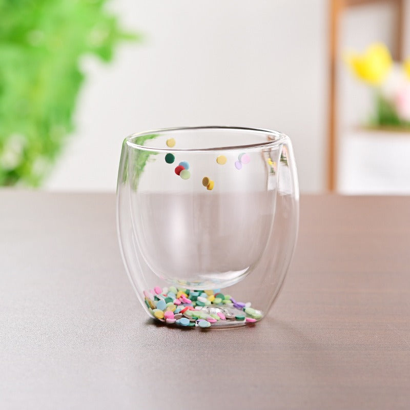 CrystalMug Double-Walled Glass, Insulated Coffee Mug