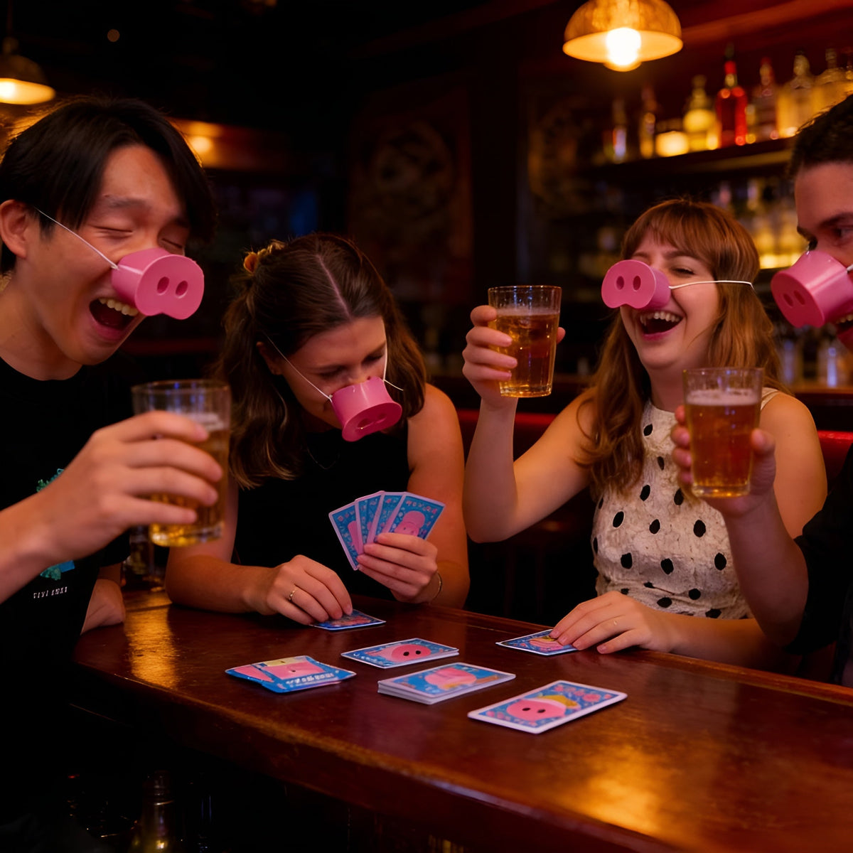 SnortBurst Party Game With Squeaky Pig Noses
