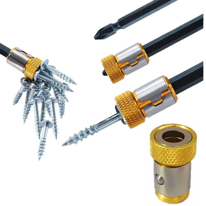 ScrewdriverTip Magnetic Bit Holder, Adjustable Ring 2-Piece Set