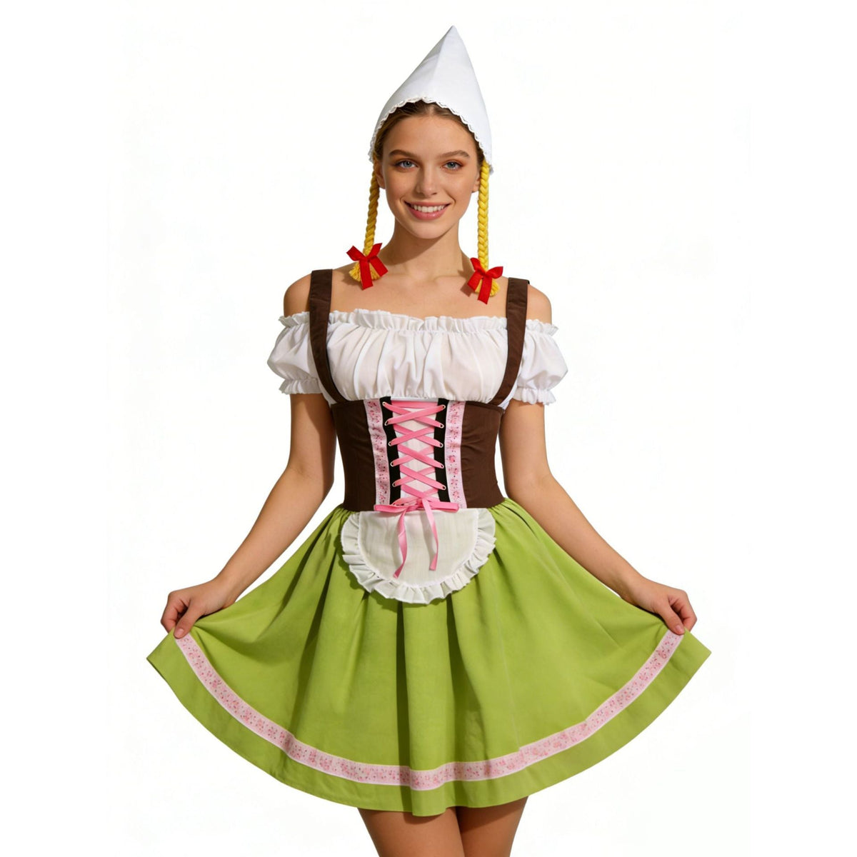 Women's Oktoberfest Dirndl Set, Dirndl dress with apron and pointed hat