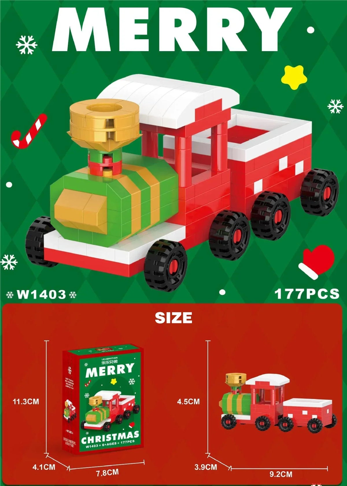 Christmas micro building blocks 2-piece set – craft fun for children