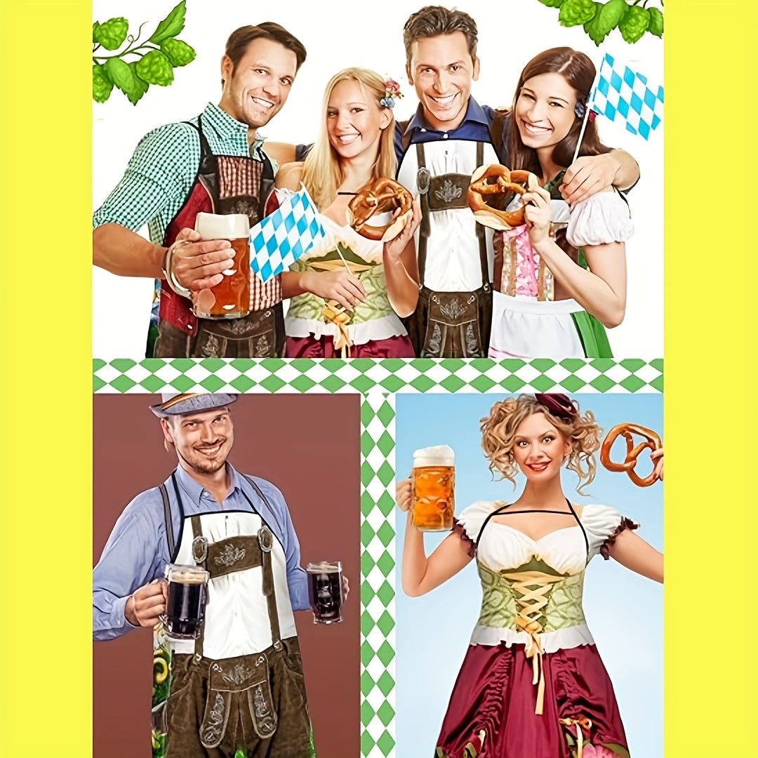 Oktoberfest Apron Set for Men & Women, 4-Piece BBQ Apron