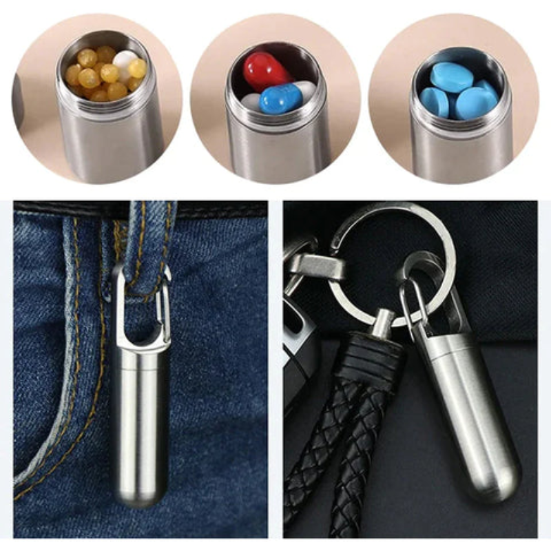 PillCapsule Stainless Steel Pill Case For On The Go