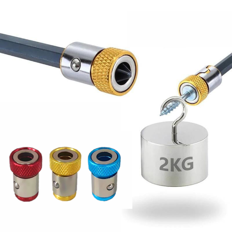 ScrewdriverTip Magnetic Bit Holder, Adjustable Ring 2-Piece Set