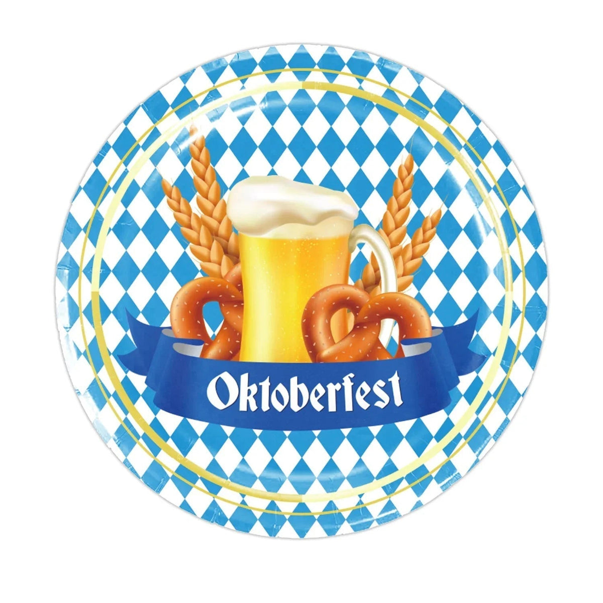 Oktoberfest Party Tableware Set for 12 People, Disposable, with Tablecloth