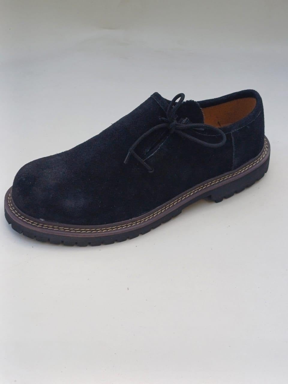 Men's Haferl shoes for Oktoberfest, suede traditional footwear black