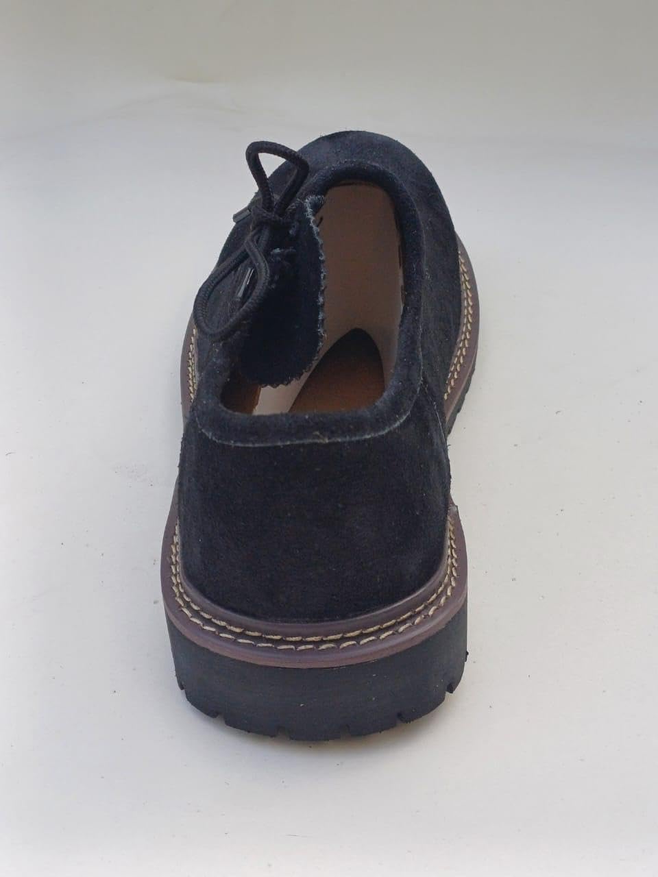 Men's Haferl shoes for Oktoberfest, suede traditional footwear black