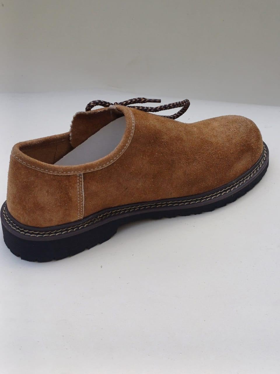 Men's Haferl shoes for Oktoberfest, suede traditional footwear black