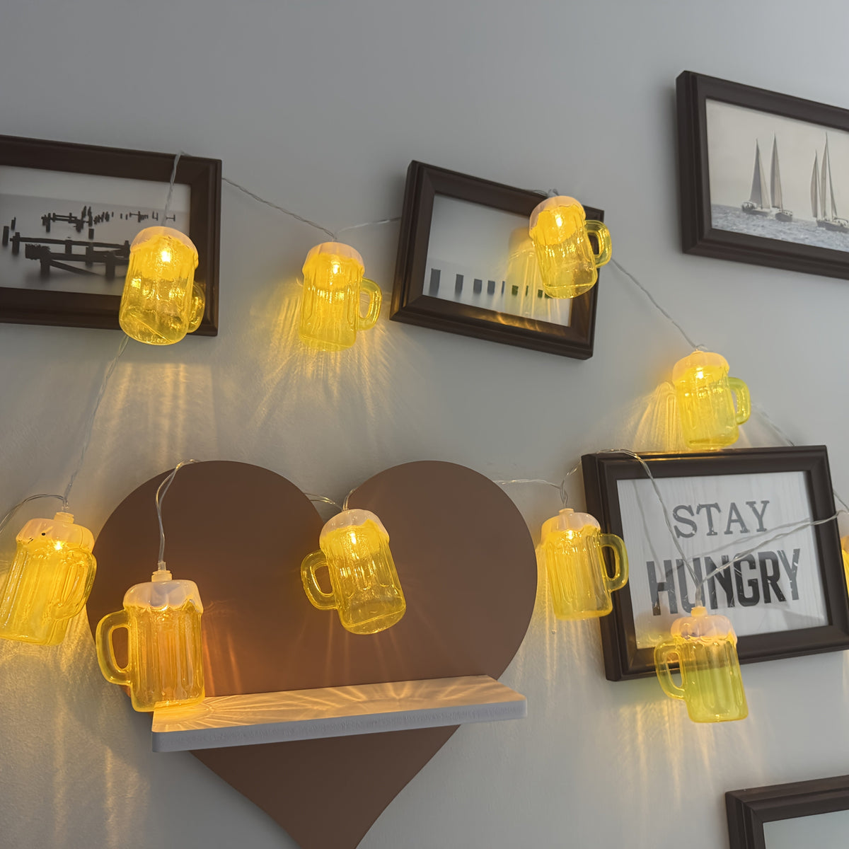 Oktoberfest decorative LED beer mug string lights, set of 2