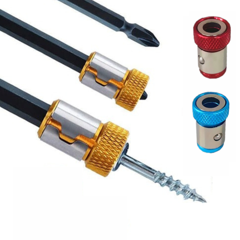 ScrewdriverTip Magnetic Bit Holder, Adjustable Ring 2-Piece Set