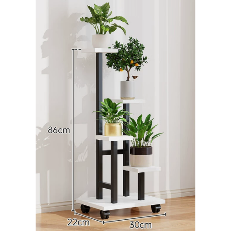 PlantStand Pflanzenständer in Weiß/Schwarz, Maßangaben 86x30x22cm