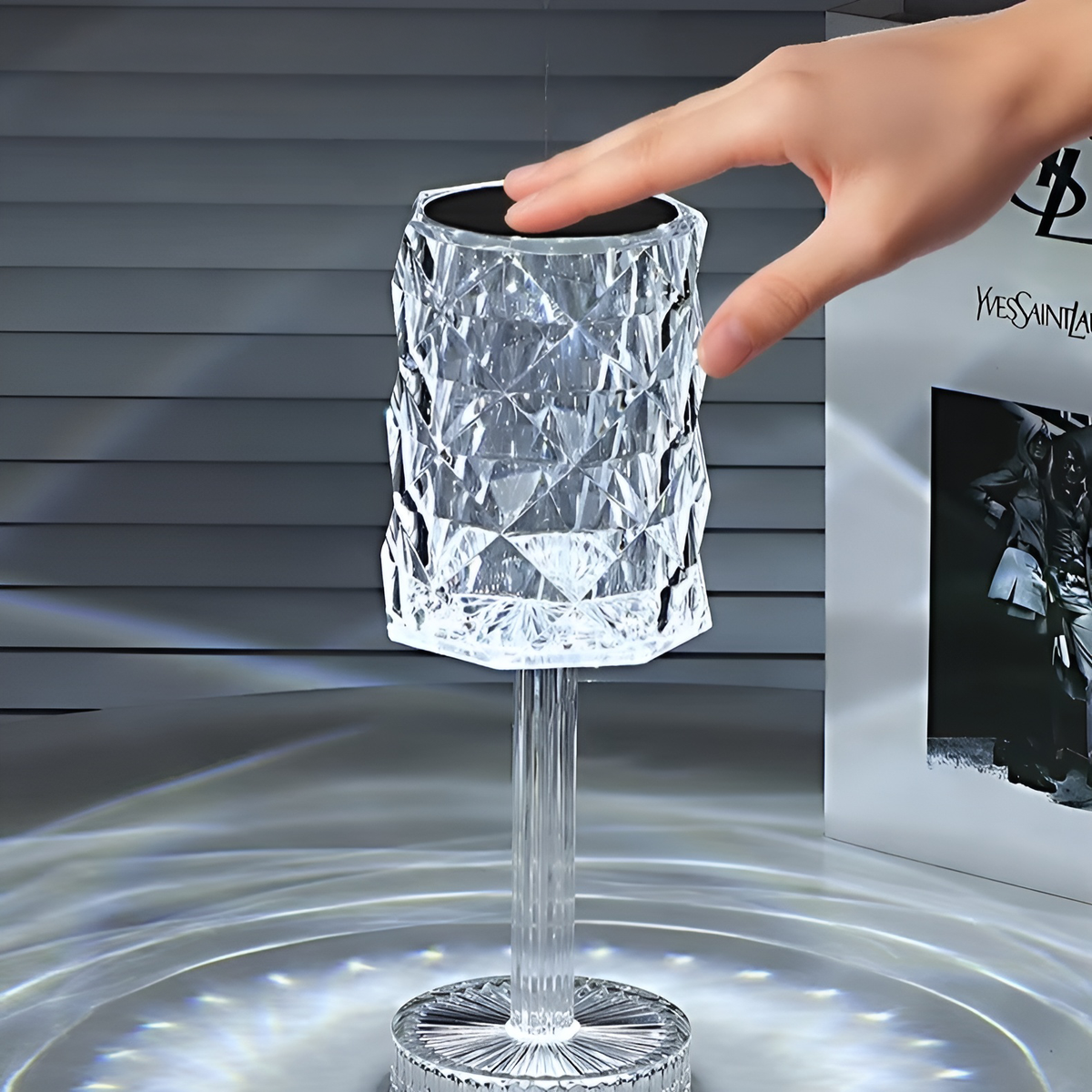 SparkleLamp Crystal LED Lamp with Remote Control, Illuminated Wall Patterns