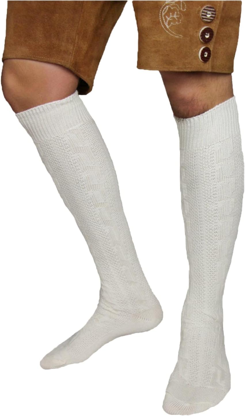 Men's Oktoberfest traditional socks, cable-knit knee-highs 2-pack