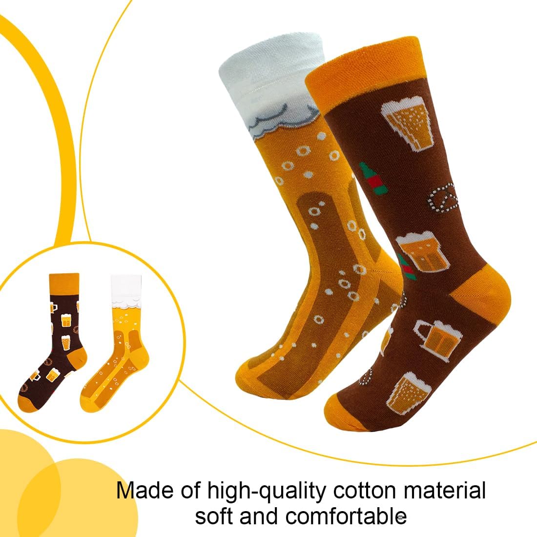 Beer socks Oktoberfest novelty socks, unisex 2-pack