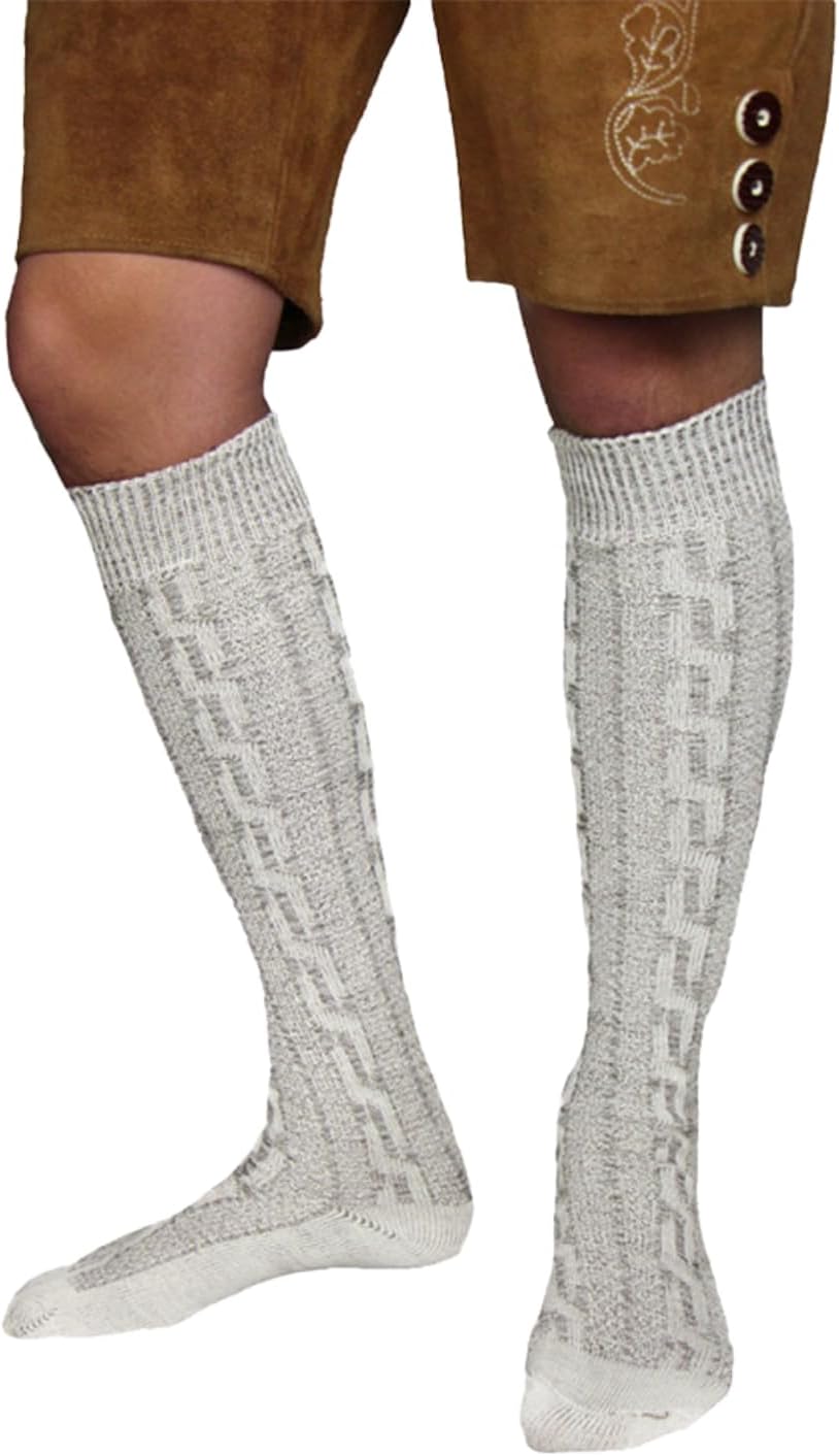Men's Oktoberfest traditional socks, cable-knit knee-highs 2-pack