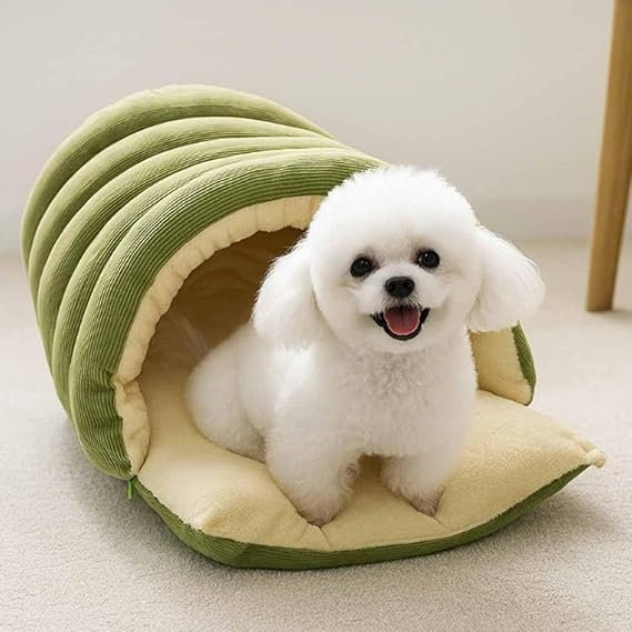 Pet House for Dogs & Cats – Cozy Animal House, Sleeping Den & Pet Bed for Winter