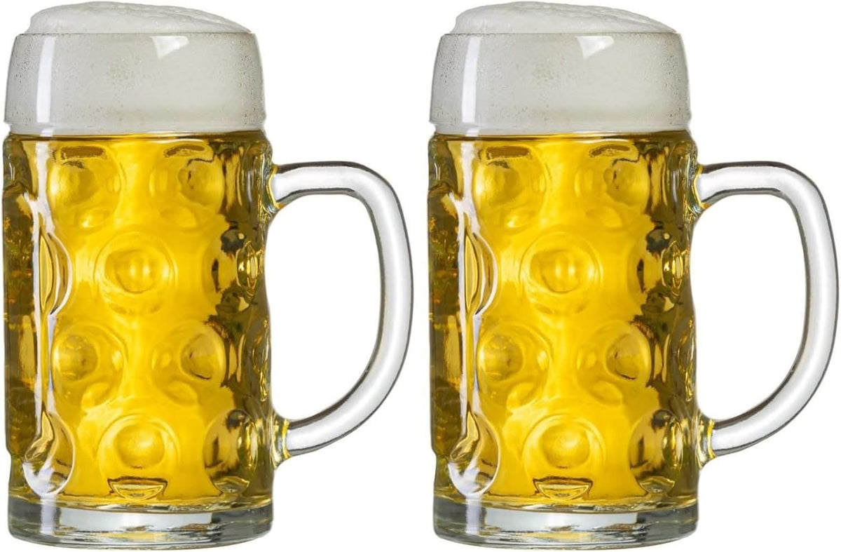 Oktoberfest beer mug glass, set of 2, 500ml