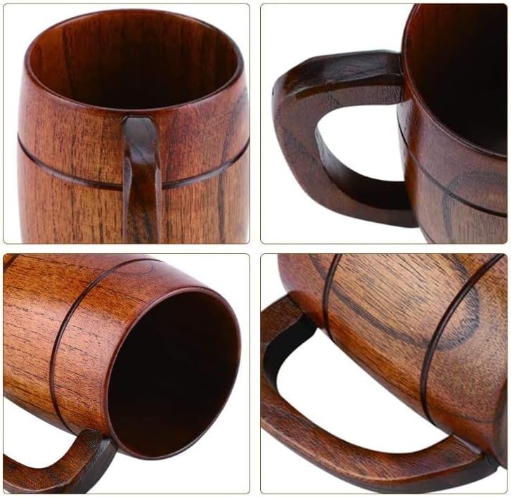 Wooden beer mug Oktoberfest, natural wood beer stein 350ml