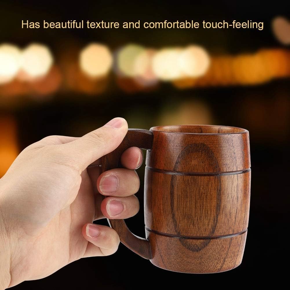 Wooden beer mug Oktoberfest, natural wood beer stein 350ml