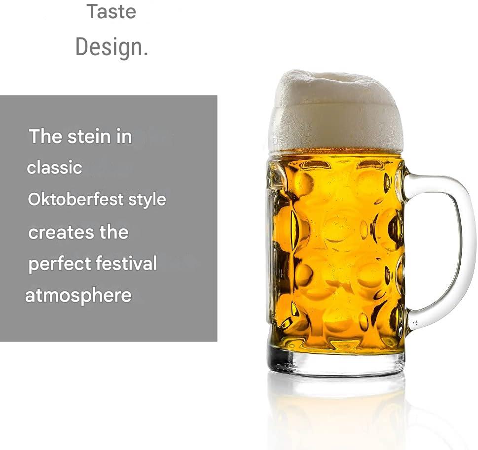 Beer mug stein glass Oktoberfest, crystal glass 0.5L