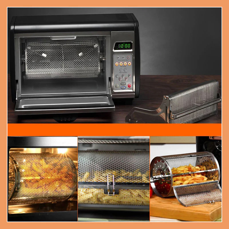 RotatingGrill – Rotating stainless steel roasting and grilling cage