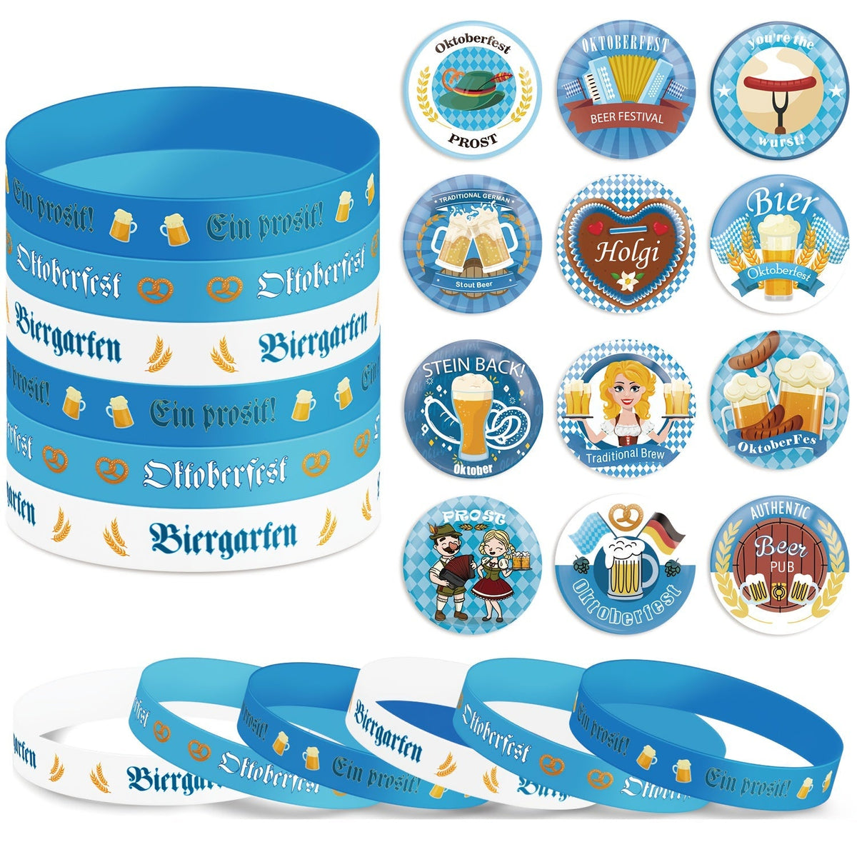 Oktoberfest Accessory Set, Bracelets & Pins Party Supplies