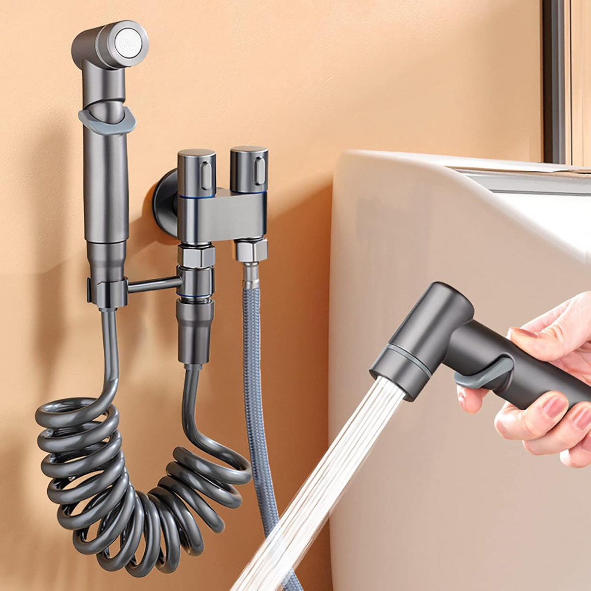 PremiumBidet Hand Shower Set with Dual Valve