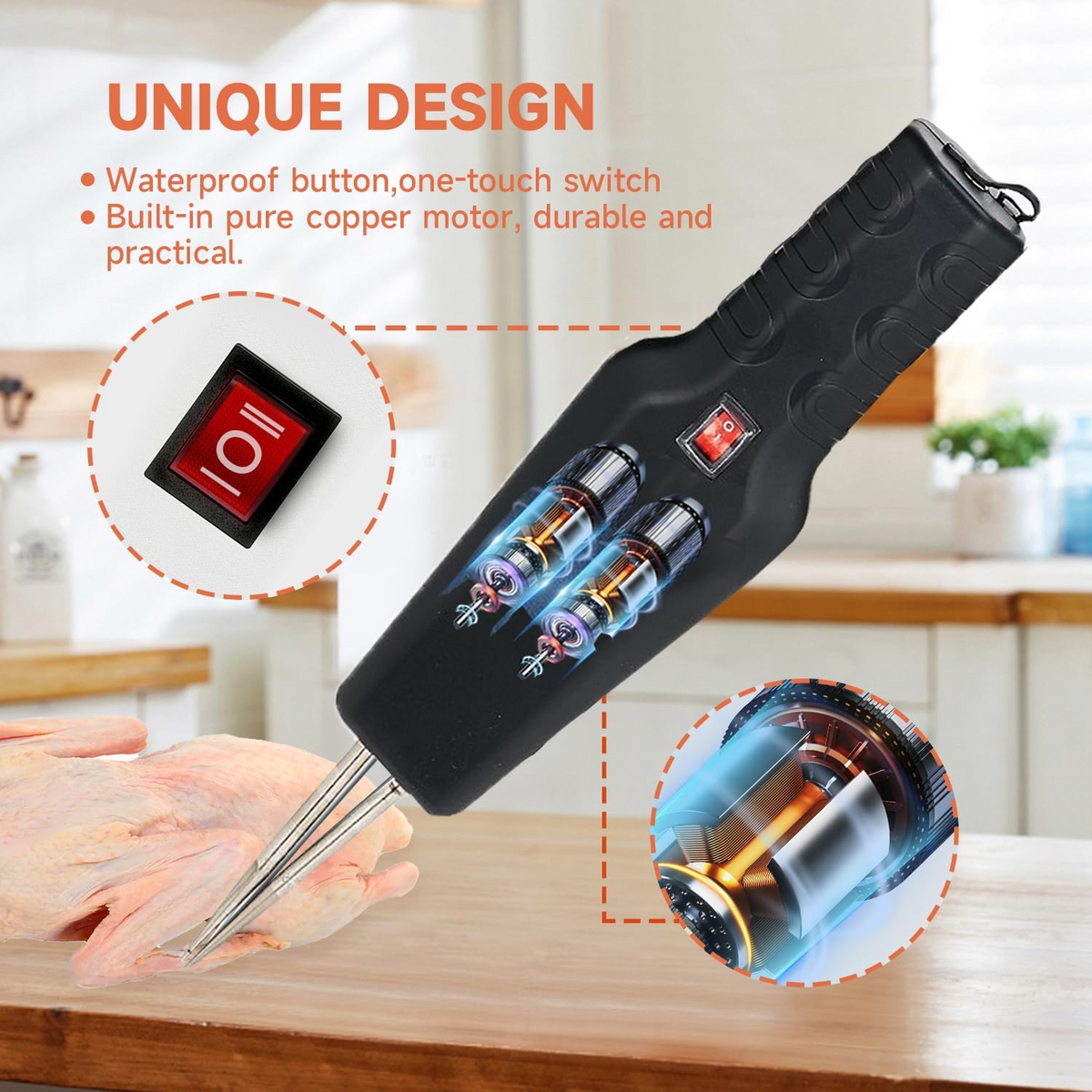 FeatherPlucker Rechargeable Feather Remover, Portable Device for Poultry