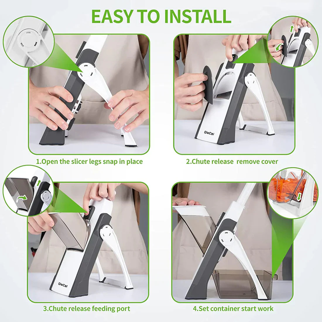 VeggieSlicer Multifunctional Vegetable Slicer, Stainless Steel Blades