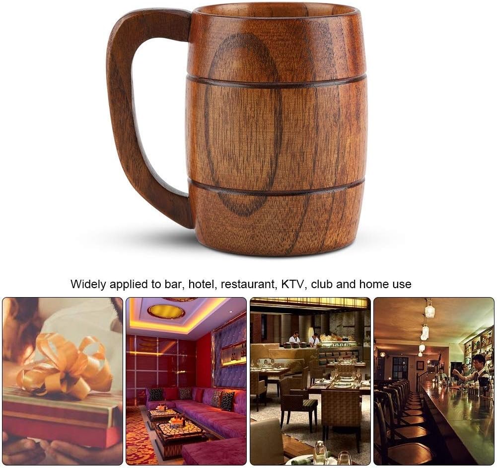 Wooden beer mug Oktoberfest, natural wood beer stein 350ml