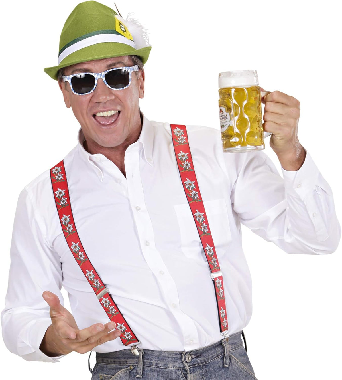Traditional hat Oktoberfest Franzl Green, beer stein pendant