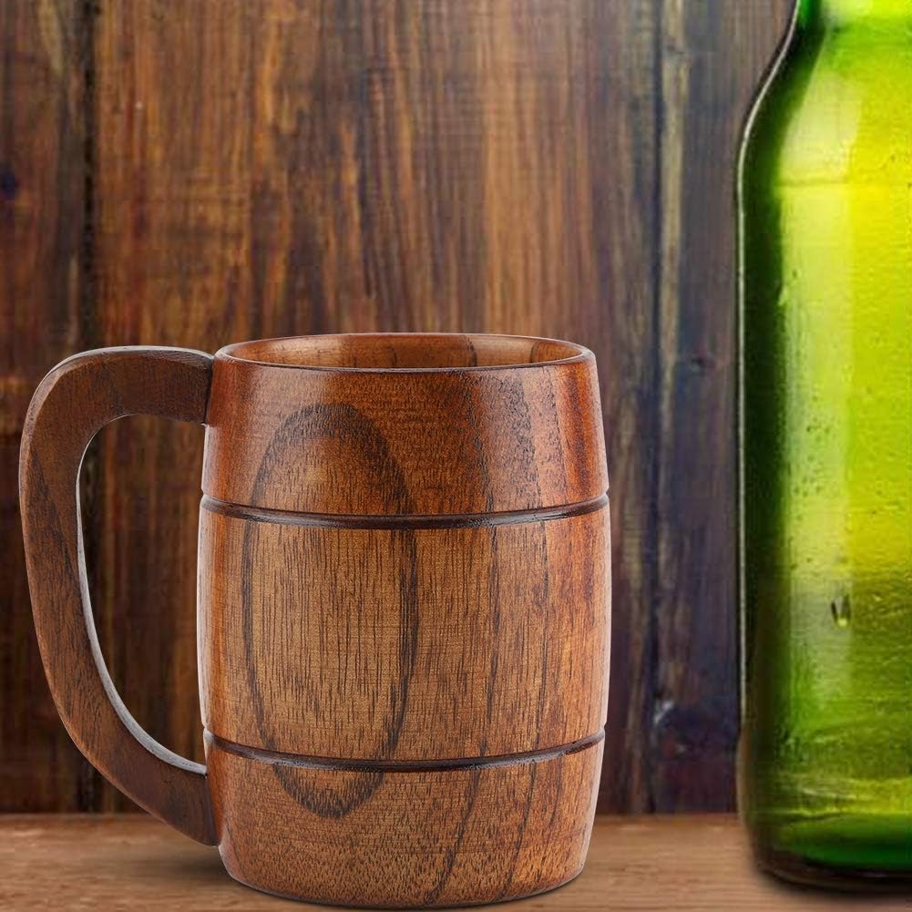 Wooden beer mug Oktoberfest, natural wood beer stein 350ml