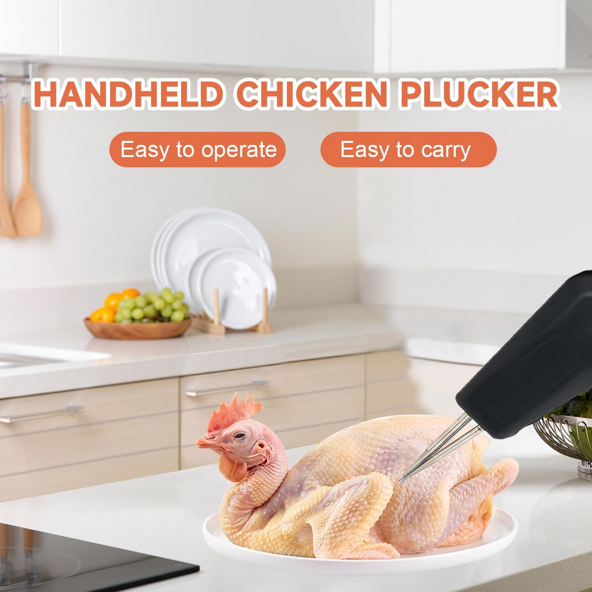 FeatherPlucker Rechargeable Feather Remover, Portable Device for Poultry
