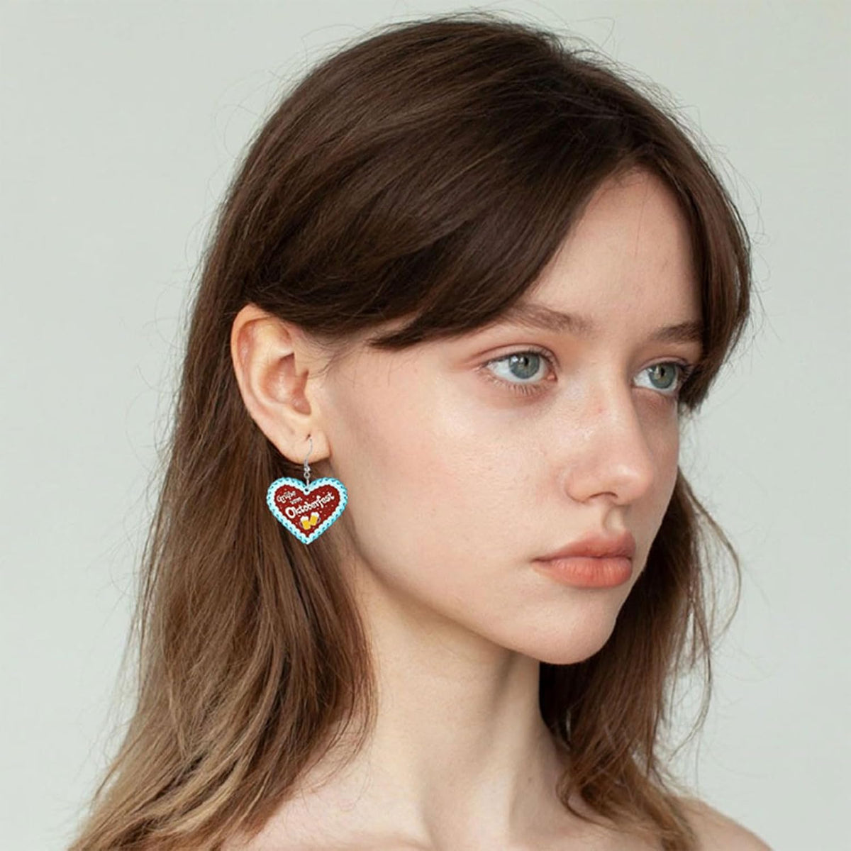 Traditional jewelry set: Plaid headband & gingerbread heart earrings