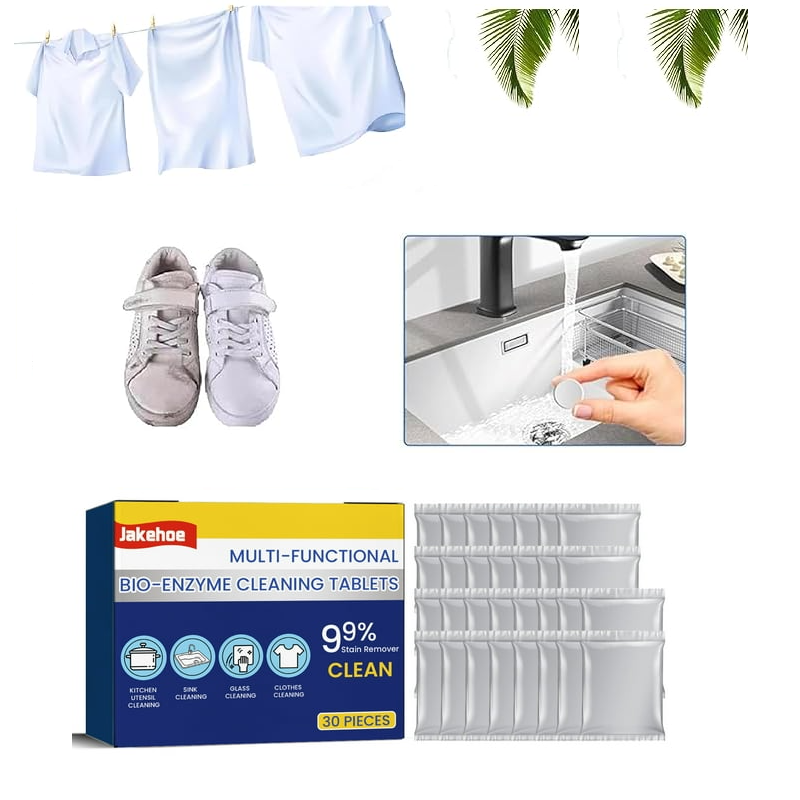 TotalClean Bio-Enzyme Cleaning Tablets, Multi-Action Stain Remover
