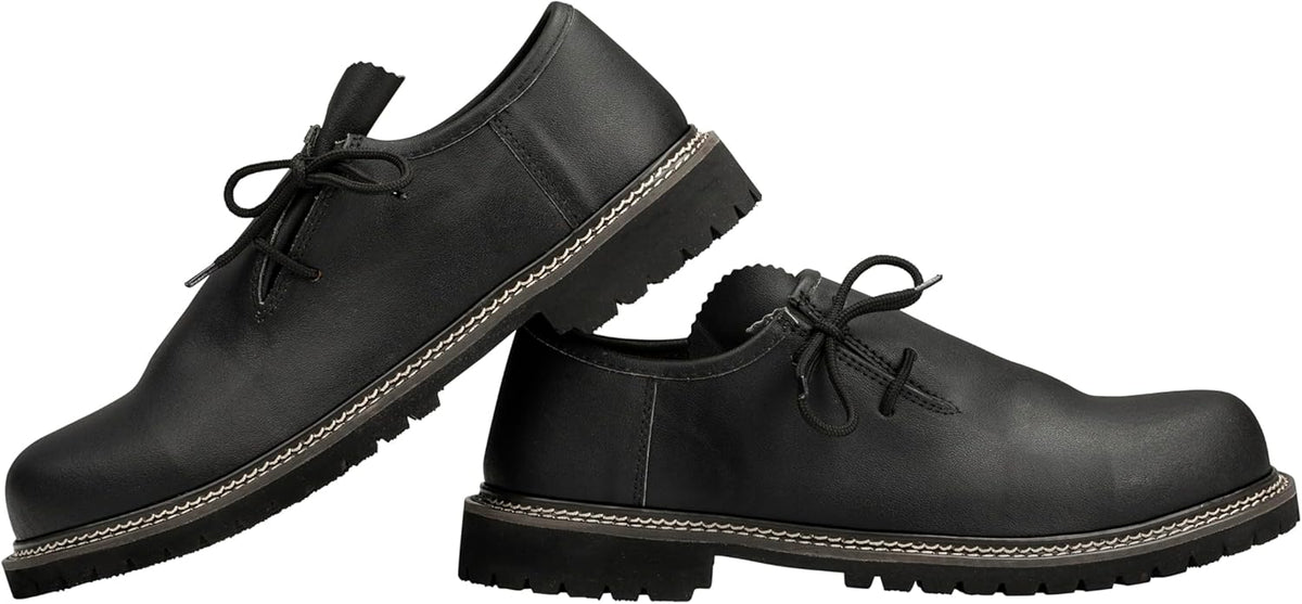 Men's Haferl shoes for Oktoberfest, suede traditional footwear black