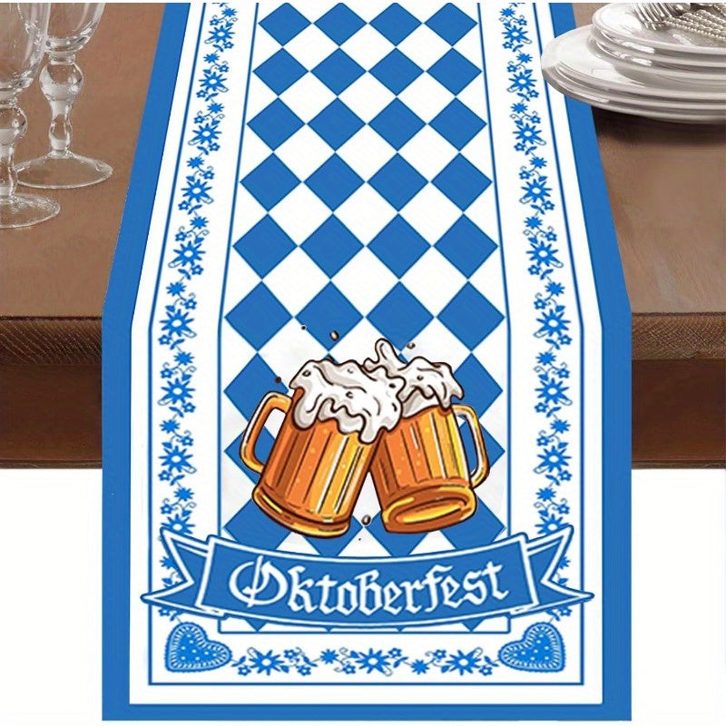 Oktoberfest Table Runner Bavarian Diamond Pattern, Table Decoration