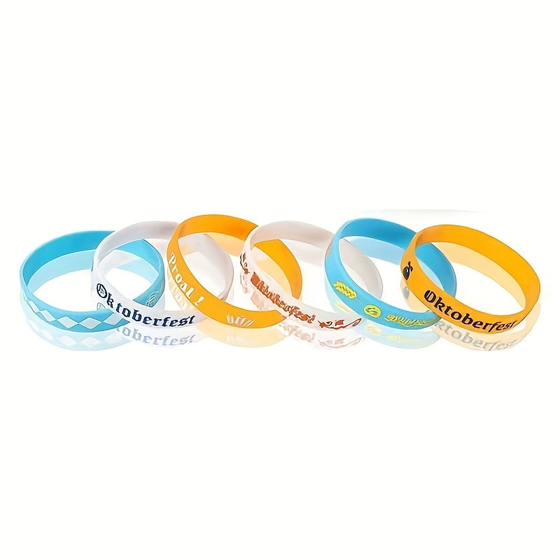 Oktoberfest silicone bracelets, 24-piece party accessory set