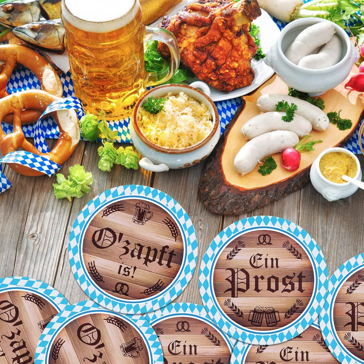 Oktoberfest Beer Coaster Set, O'zapft is, 48 Pieces