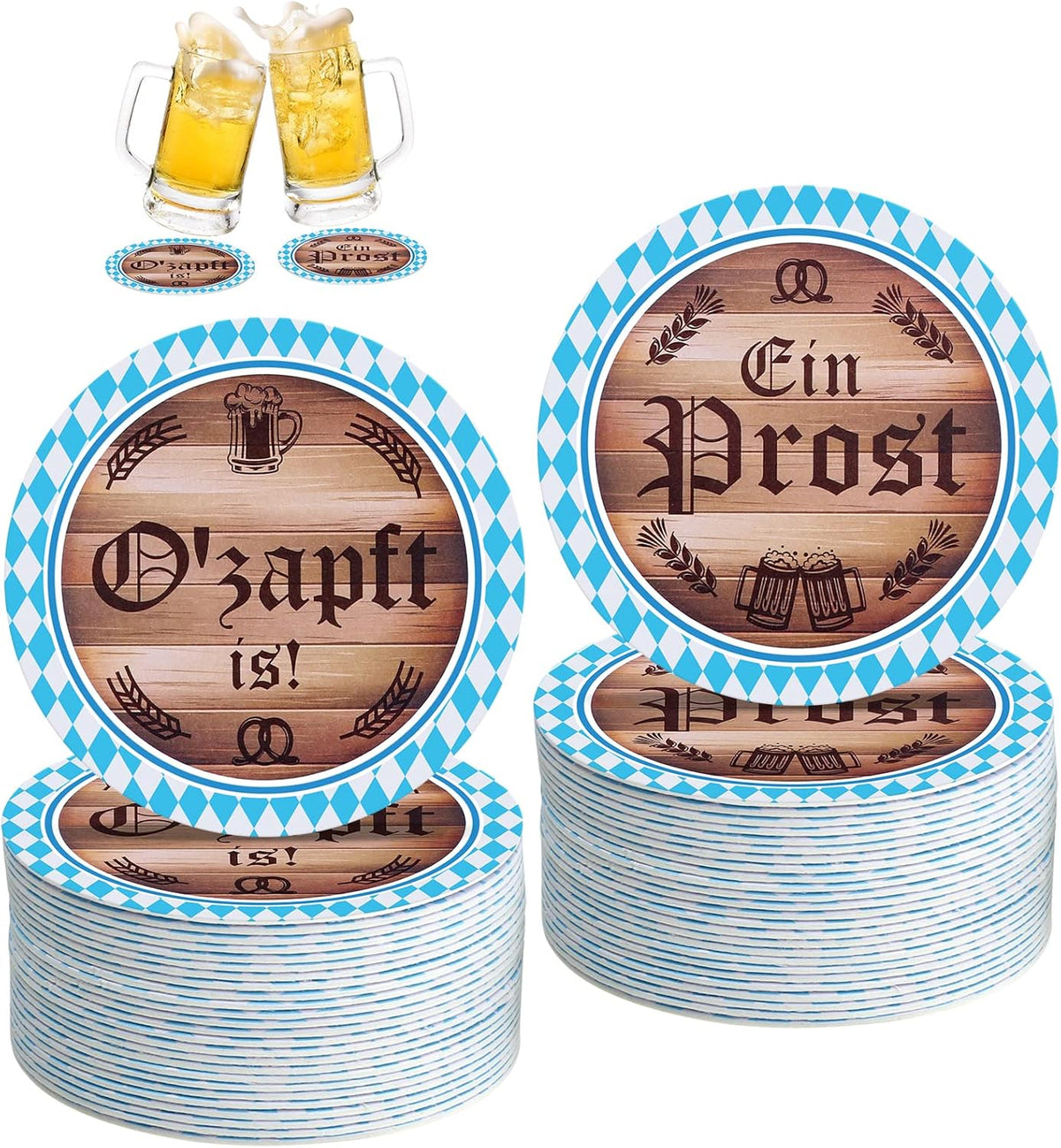 Oktoberfest Beer Coaster Set, O'zapft is, 48 Pieces