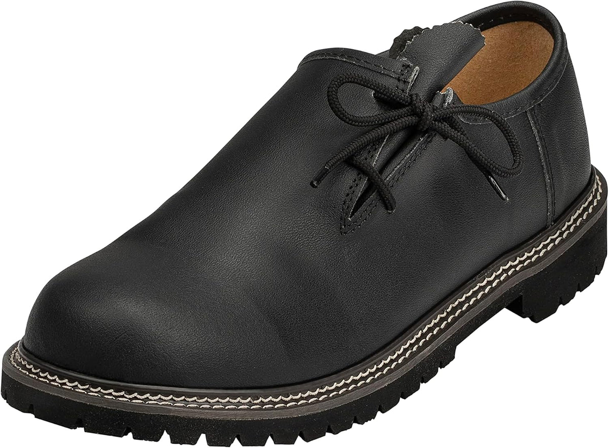 Men's Haferl shoes for Oktoberfest, suede traditional footwear black