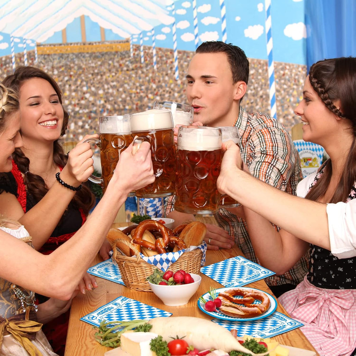 Oktoberfest table decoration set, napkins & coasters 80-piece