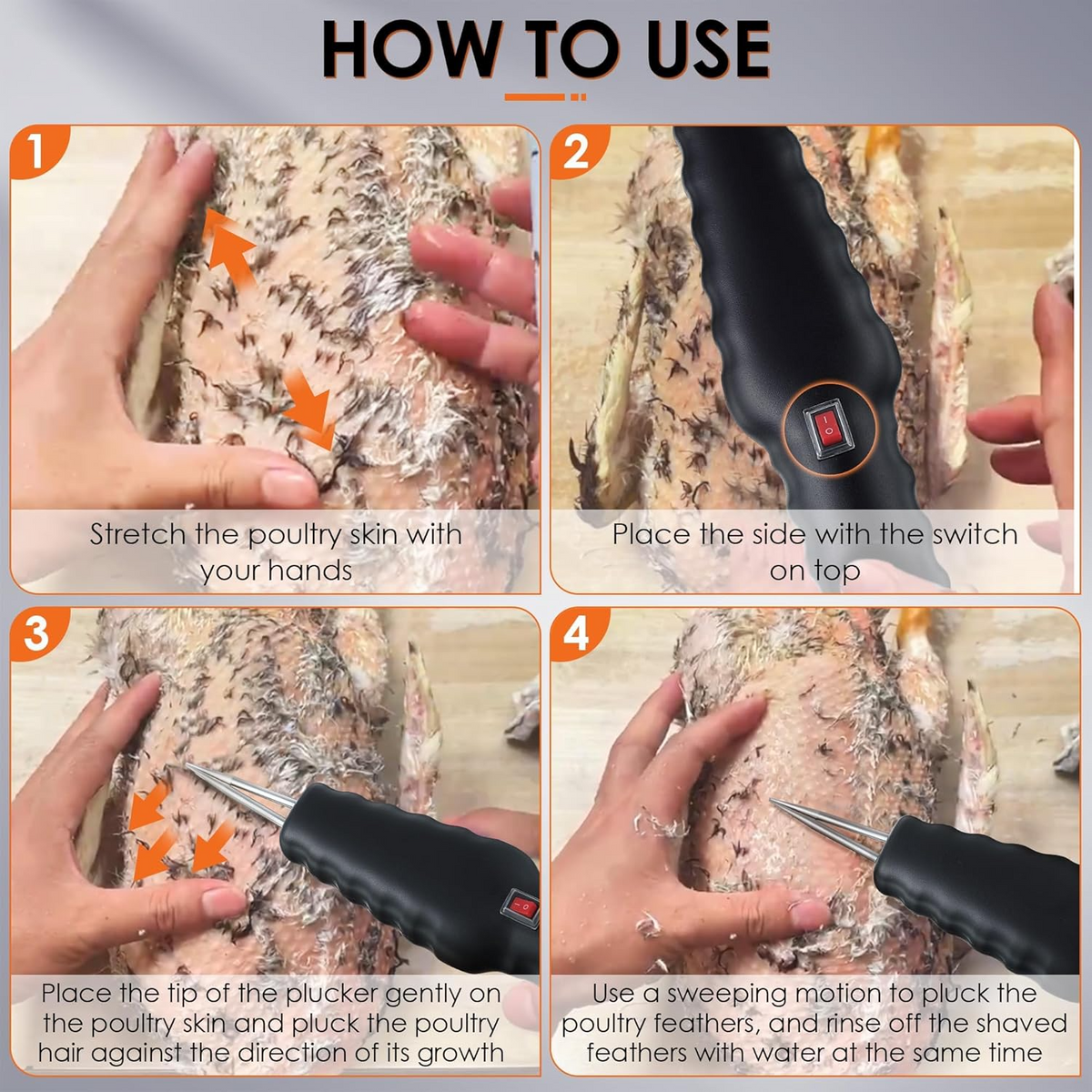 FeatherPlucker Rechargeable Feather Remover, Portable Device for Poultry