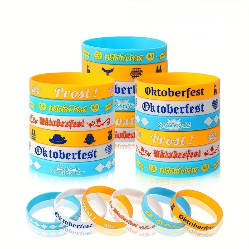 Oktoberfest silicone bracelets, 24-piece party accessory set