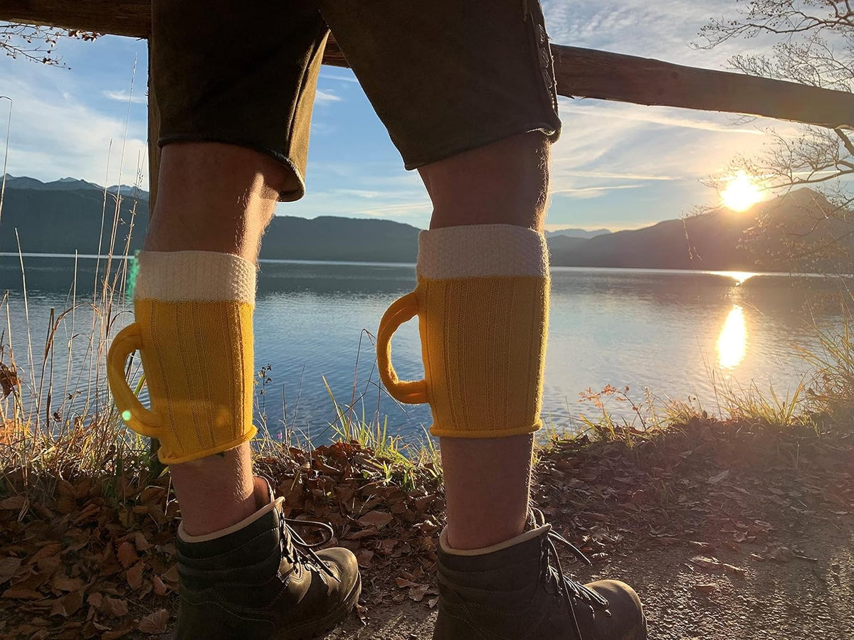 Wadlmäß Oktoberfest socks, beer mug design, 1 pair
