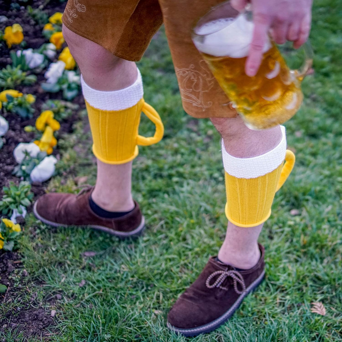 Wadlmäß Oktoberfest socks, beer mug design, 1 pair
